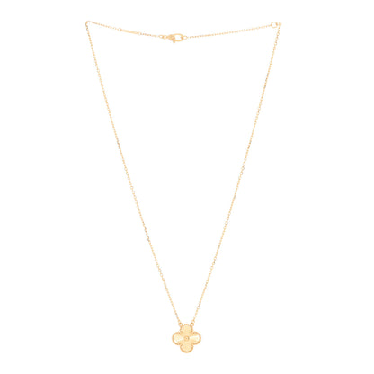 Van Cleef & Arpels 18K Yellow Gold Guilloche Vintage Alhambra Pendant Necklace 2 of 4