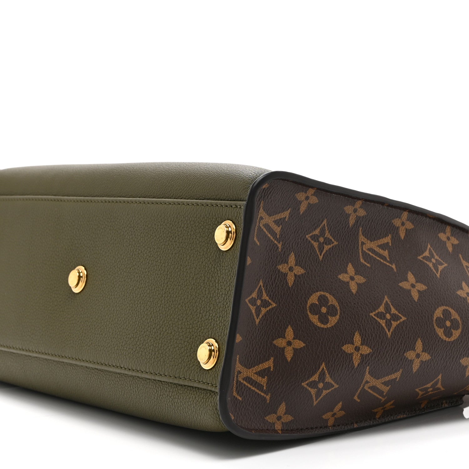 Louis Vuitton Calfskin Monogram On My Side MM Laurier Green Toffee Latte Beige 9 of 9