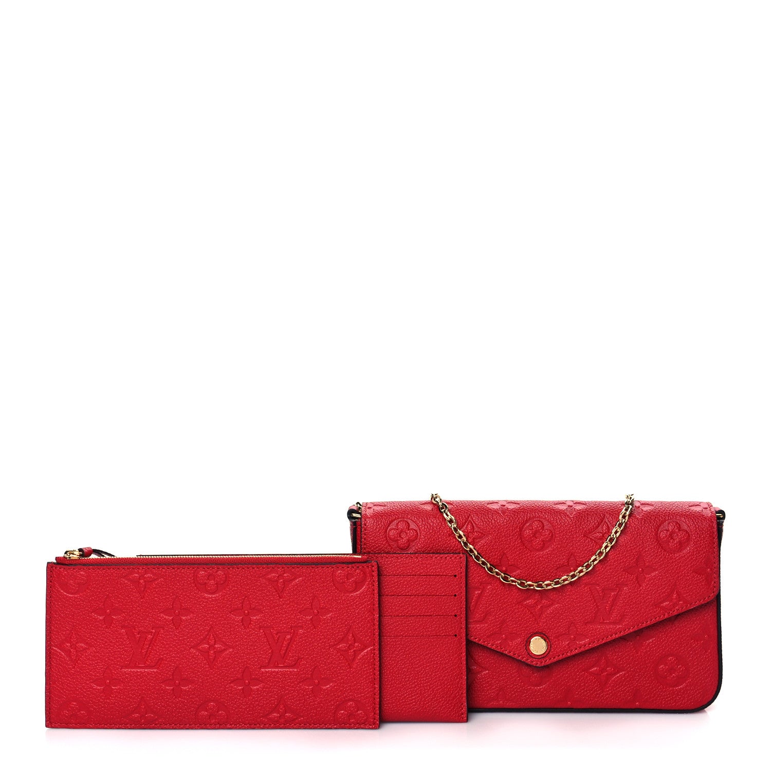 Louis Vuitton Empreinte Pochette Felicie Chain Wallet Scarlet 2 of 12