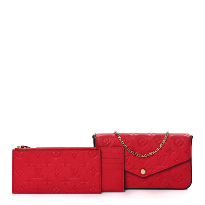 Louis Vuitton Empreinte Pochette Felicie Chain Wallet Scarlet 2 of 12