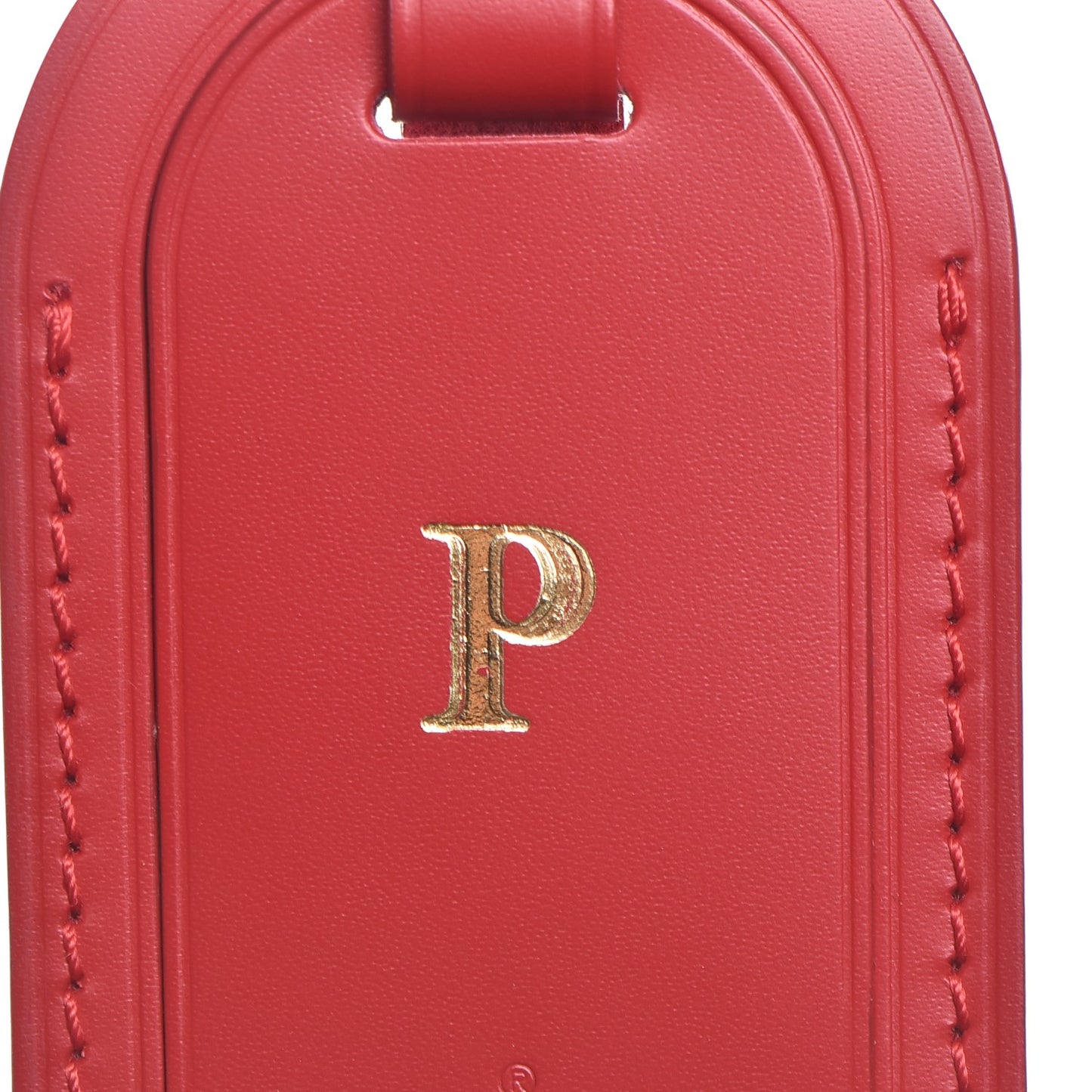 Calfskin Luggage Tag Red