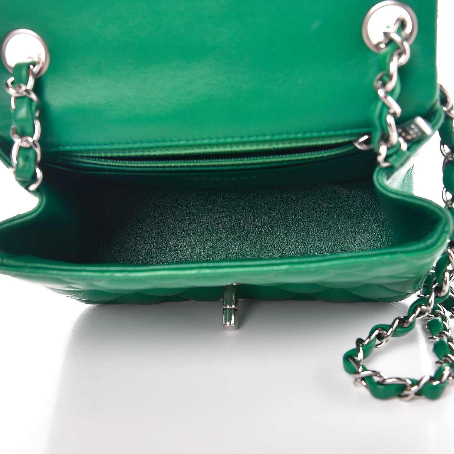 Chanel Lambskin Quilted Mini Square Flap Green 7 of 8