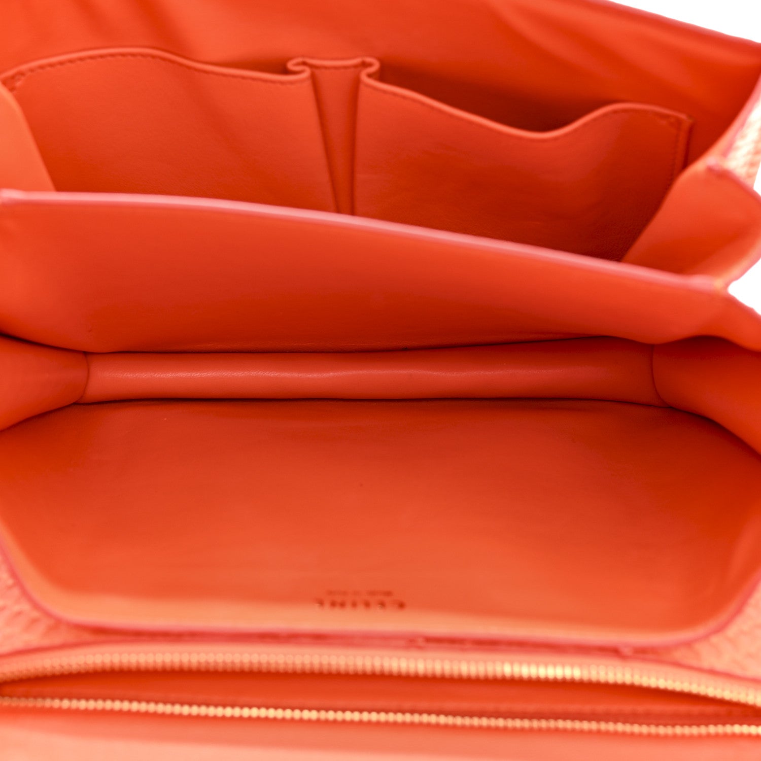 Celine Snakeskin Classic Box Flap Orange 5 of 24
