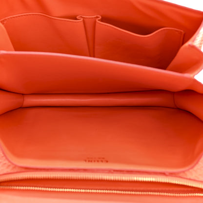 Celine Snakeskin Classic Box Flap Orange 5 of 24