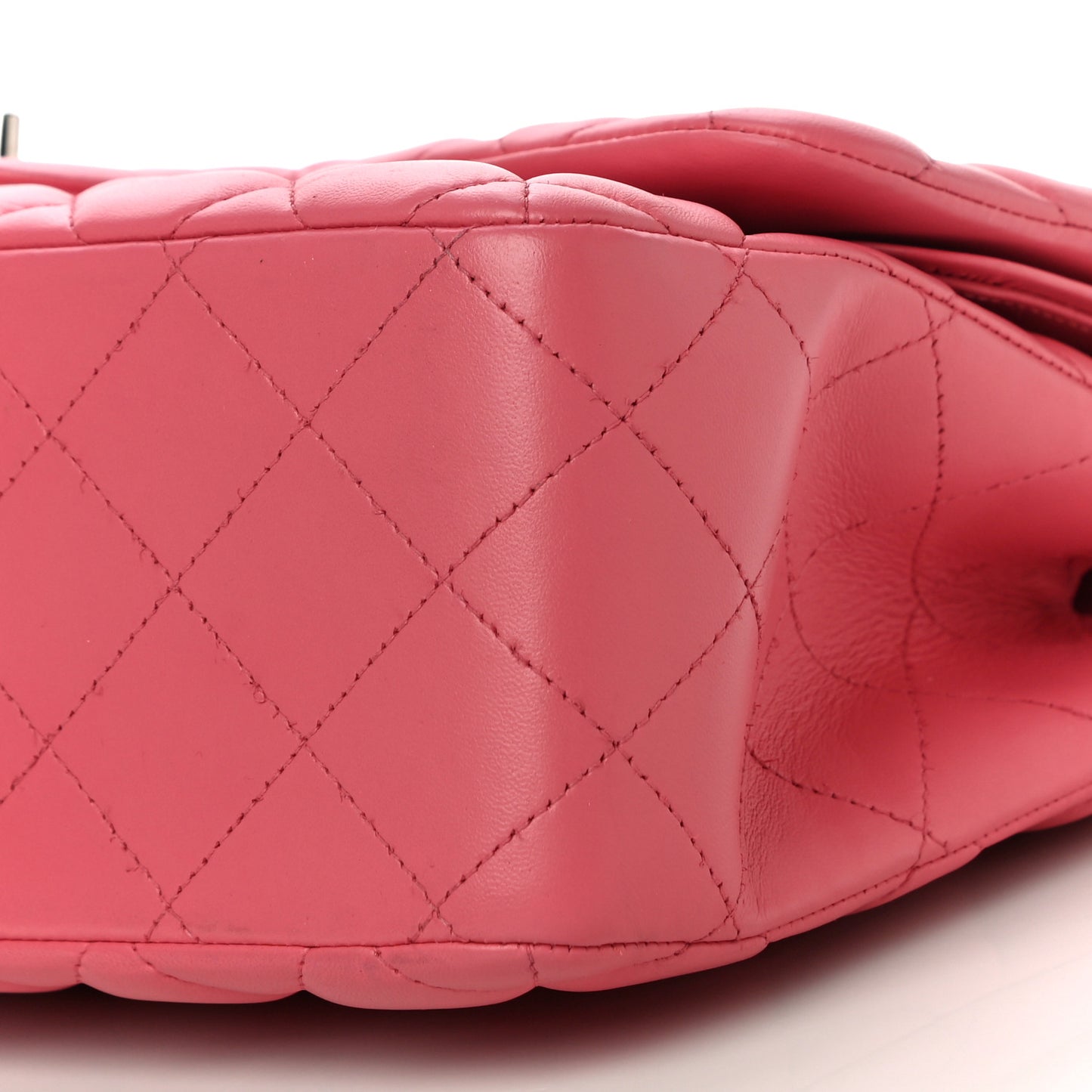 Lambskin Quilted Jumbo Double Flap Pink