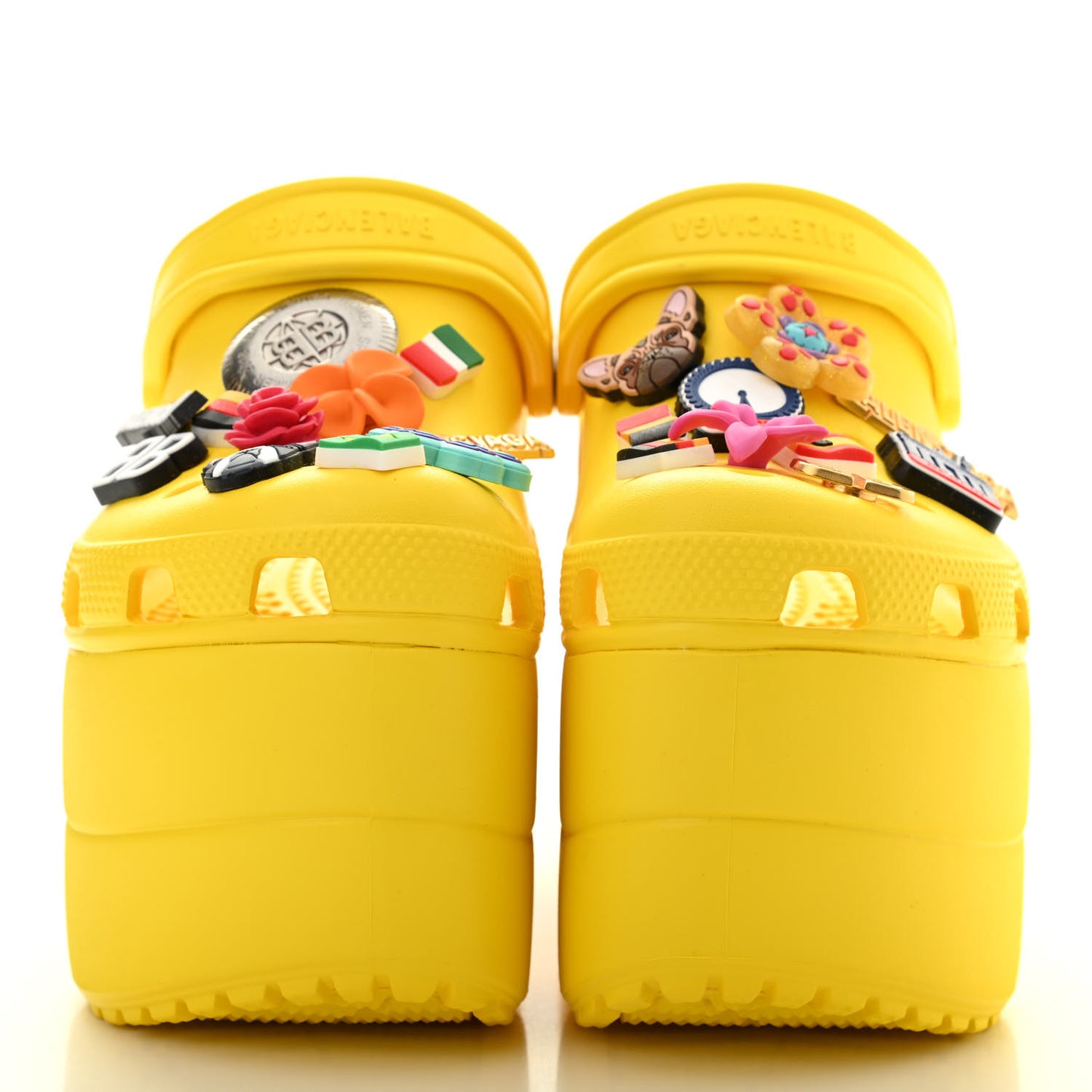 X CROCS Rubber Textured Womens Platform Sandals 37 Jaune Soleil