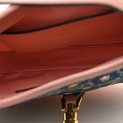 Gucci New Denim GG Monogram Calfskin Love Parade Mini Jackie 1961 Hobo Light Pink 5 of 10