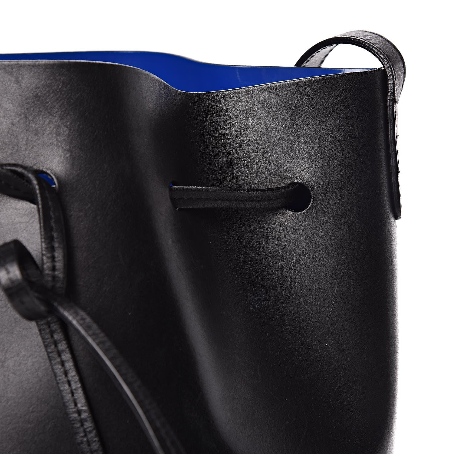 Mansur Gavriel Vegetable Tanned Calfskin Bucket Bag Black Royal 10 of 17