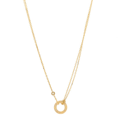 Cartier 18K Yellow Gold 2 Diamond LOVE Necklace 1 of 5