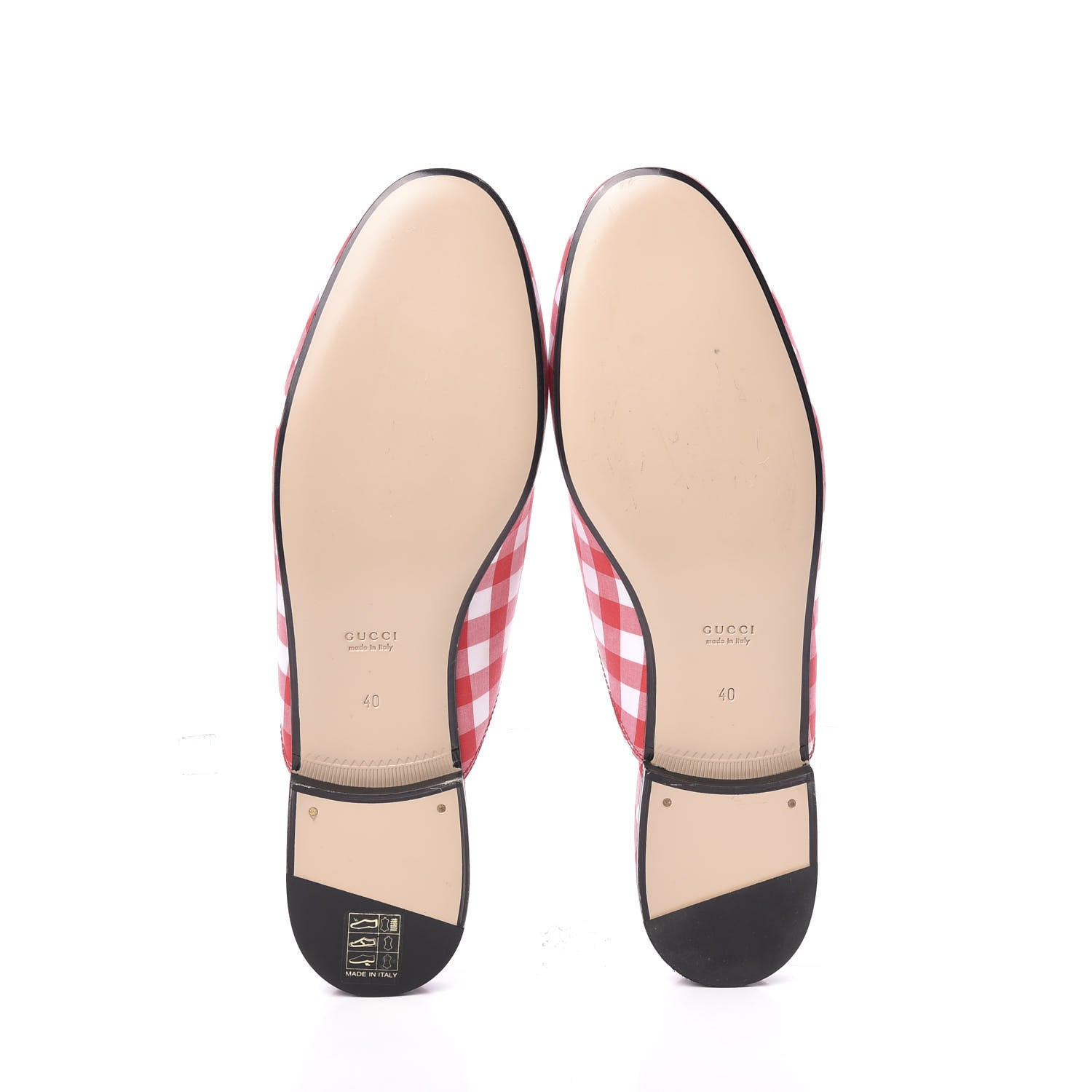 Gucci Cotton Gingham Womens Princetown Slippers 40 White Red 5 of 10