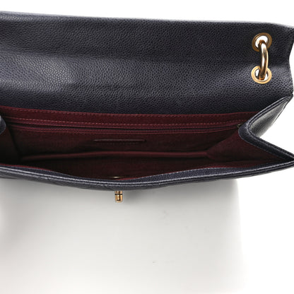Chanel Caviar Quilted Large Retro Class Flap Dark Navy Blue 4 of 10