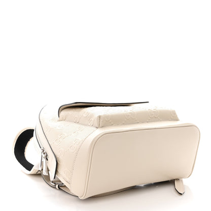 Gucci Calfskin GG Tennis Embossed Backpack Mystic White Black 4 of 11