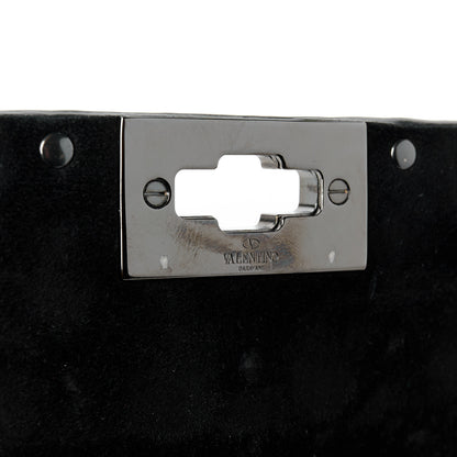 Valentino Garavani Craquele Nappa Small Rockstud Spike Shoulder Bag Black 7 of 10