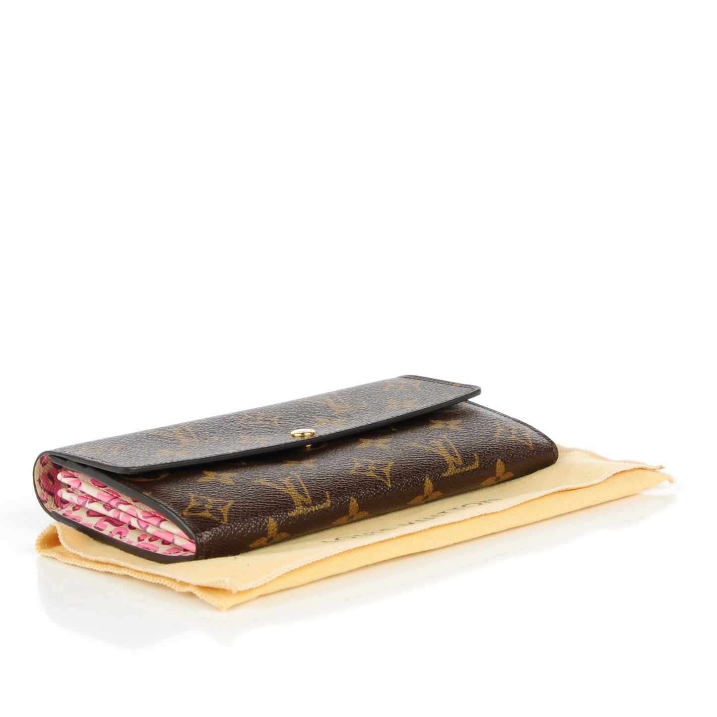 Monogram Leopard Sarah Wallet Blanc Corail