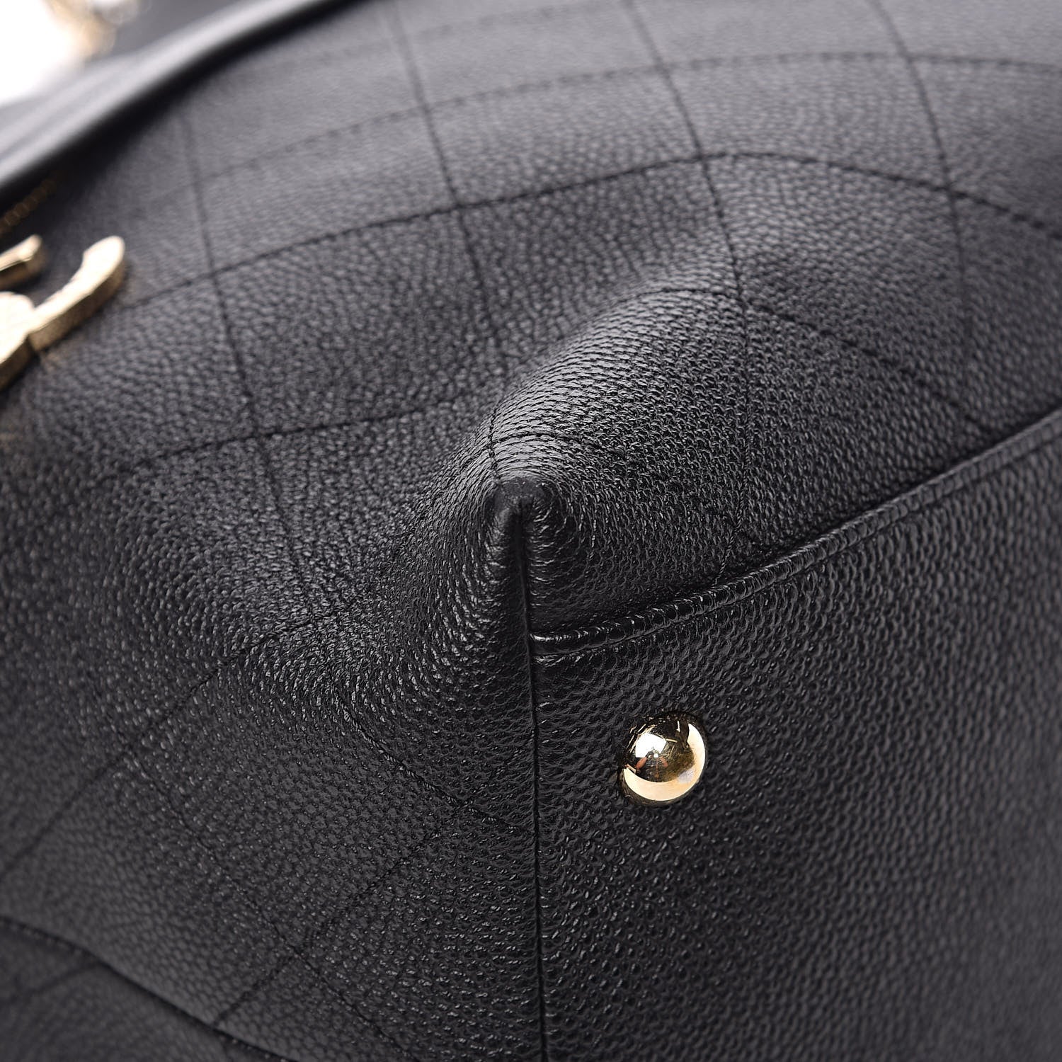 Chanel Crumpled Grained Calfskin Zip and Carry Shopping Tote Black 11 of 14