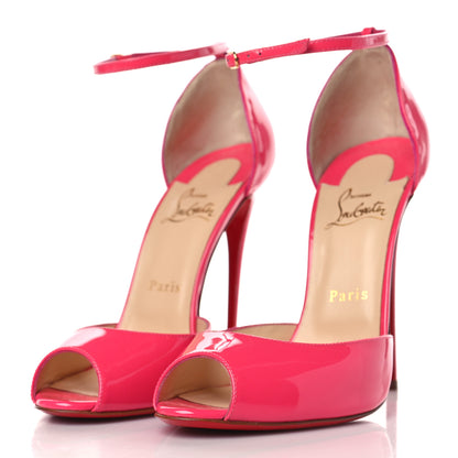 Christian Louboutin Patent Ankle Strap Sandals 40 Pink 3 of 8