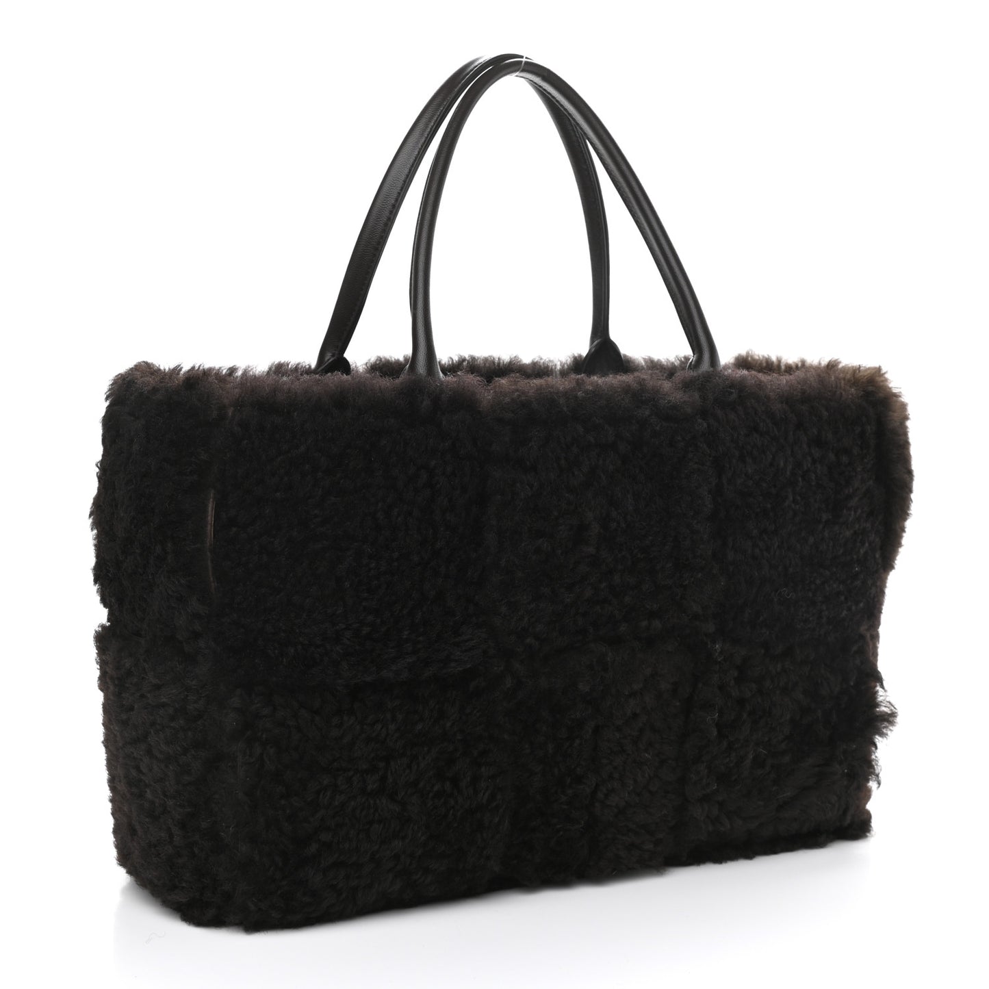 Shearling Intrecciato Arco Tote Fondant