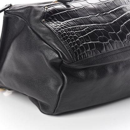 Givenchy Calfskin Crocodile Embossed Medium Pandora Black 8 of 9