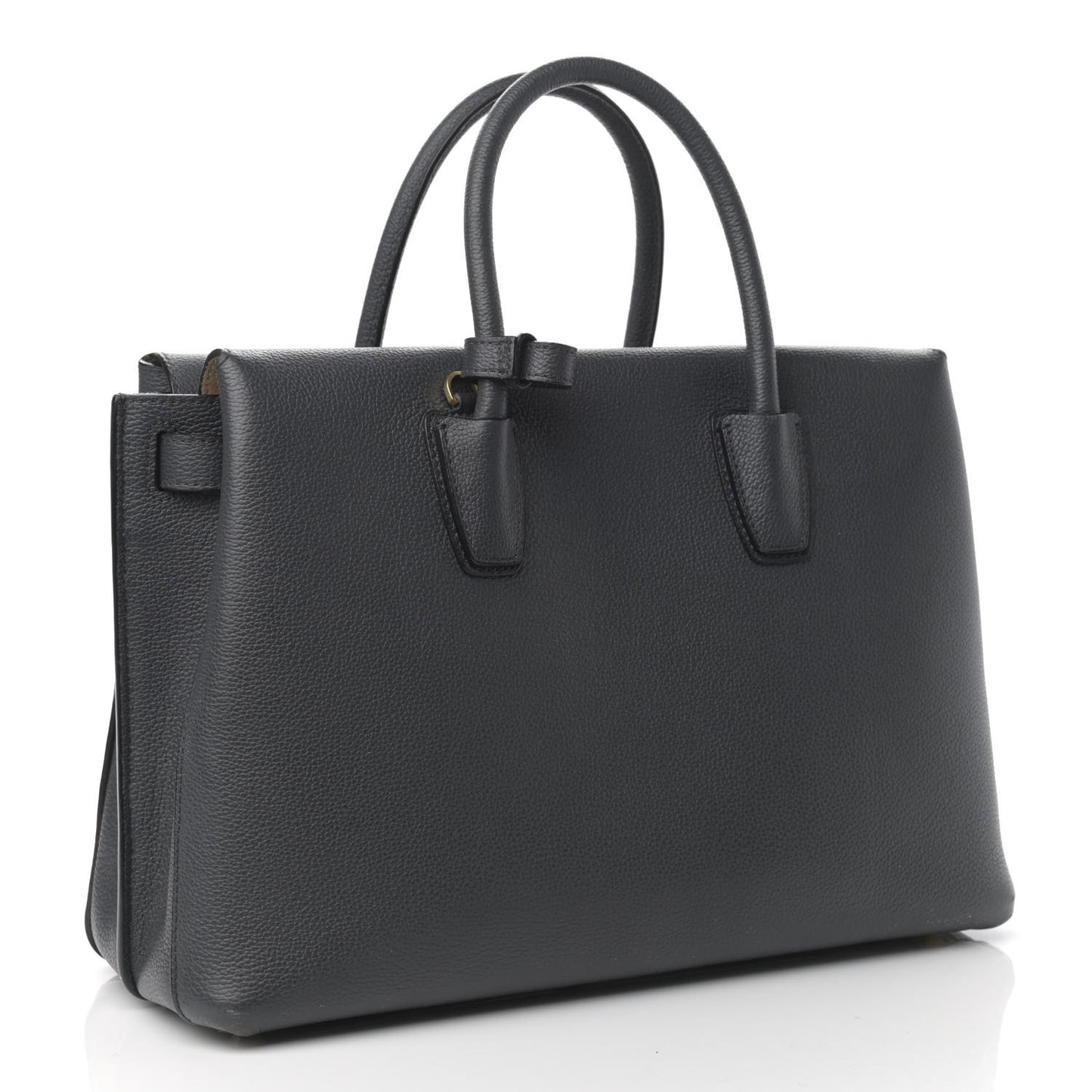 Grained Calfskin Large Milla Tote Phantom Grey