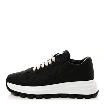 Prada Re-Nylon Piuma Metal Triangle Logo Quilted 45mm Sneakers 37 Black 1 of 9