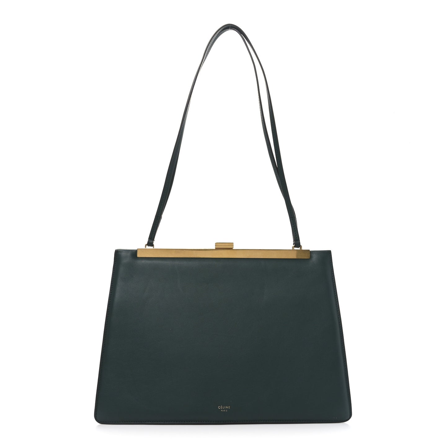 Smooth Calfskin Medium Clasp Shoulder Bag Forest