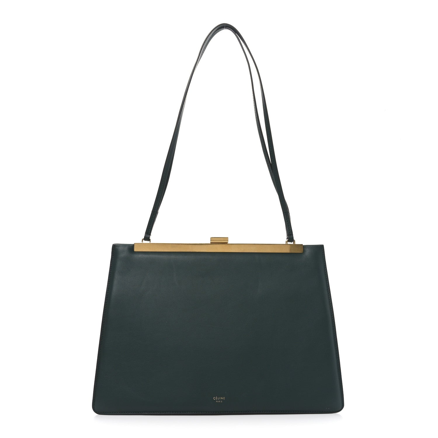 Celine Smooth Calfskin Medium Clasp Shoulder Bag Forest 1 of 10