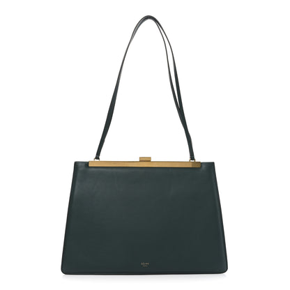 Celine Smooth Calfskin Medium Clasp Shoulder Bag Forest 1 of 10