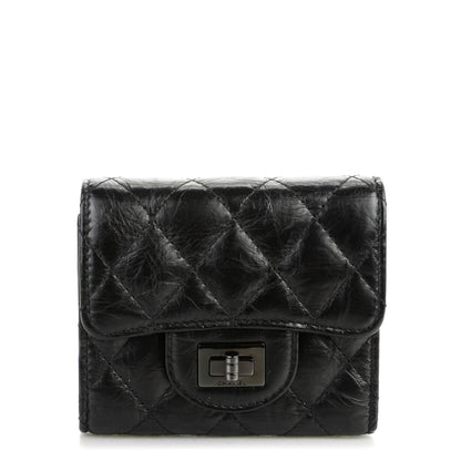 Chanel Aged Calfskin Quilted Reissue Compact Wallet Black 1 of 8