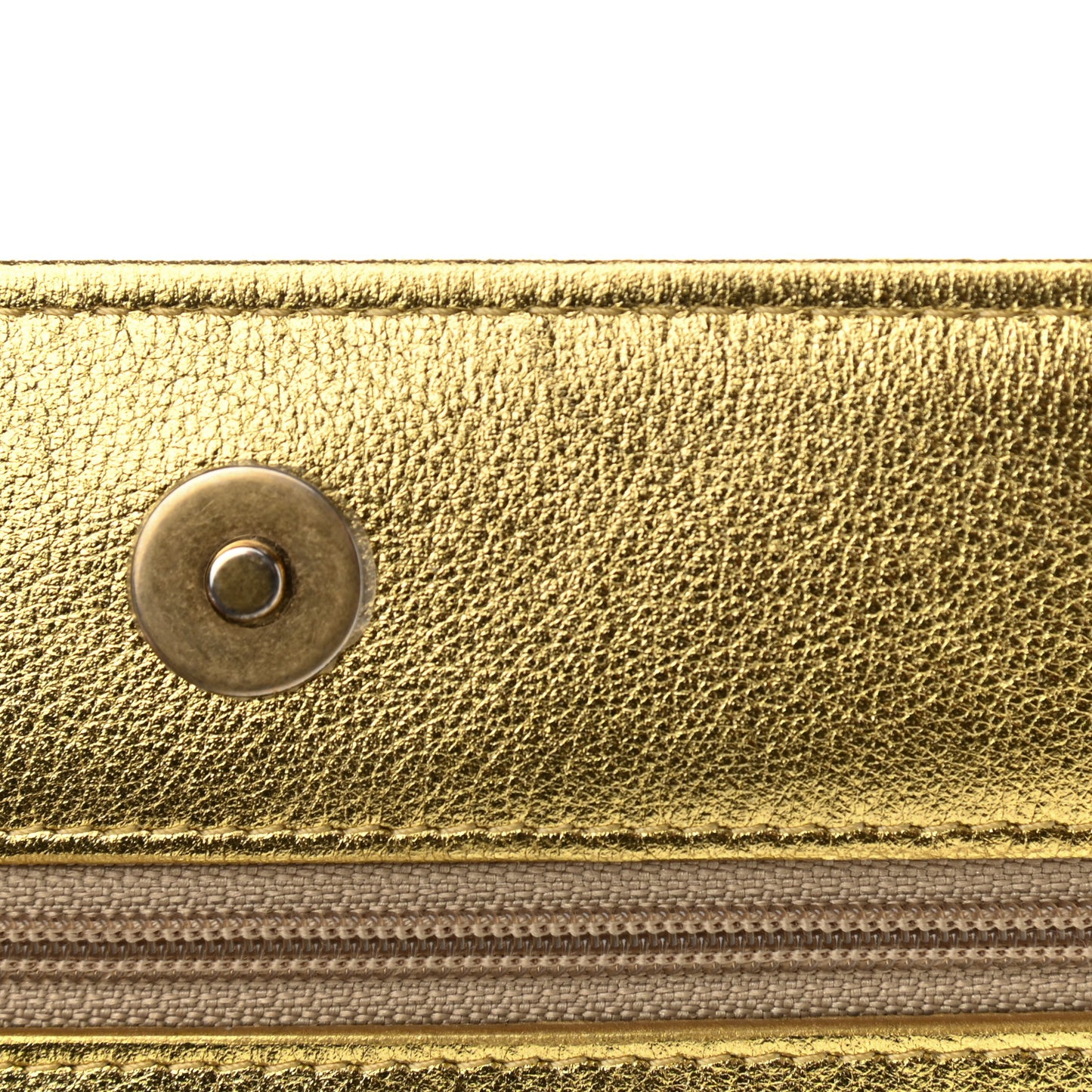 Metallic Calfskin Crocodile Embossed Cocodile Wallet On Chain WOC Gold