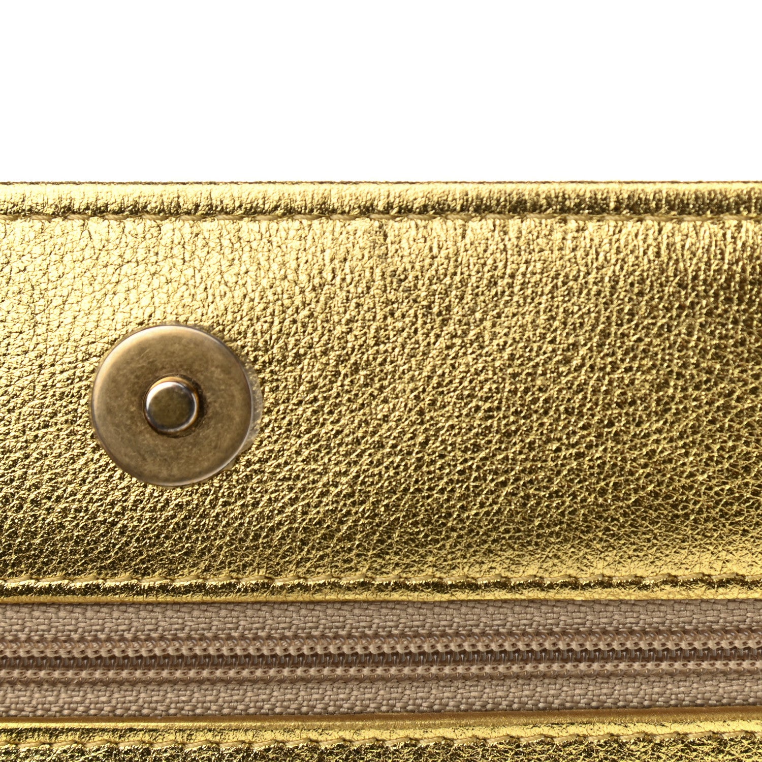 Chanel Metallic Calfskin Crocodile Embossed Cocodile Wallet On Chain WOC Gold 12 of 14