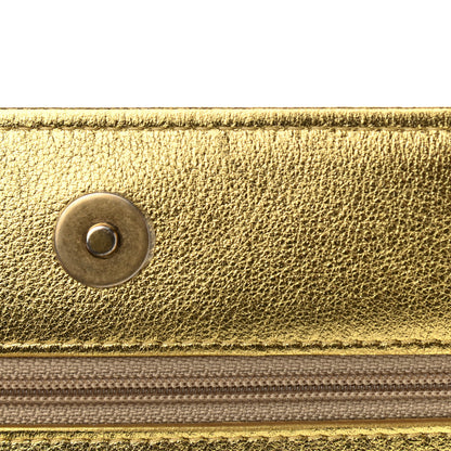 Chanel Metallic Calfskin Crocodile Embossed Cocodile Wallet On Chain WOC Gold 12 of 14