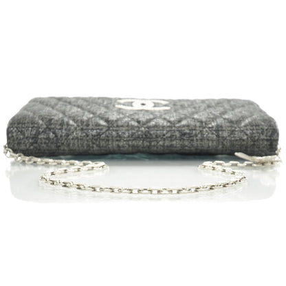 Chanel Glitter Fabric Quilted Clutch w Butterfly Chain 5 of 10
