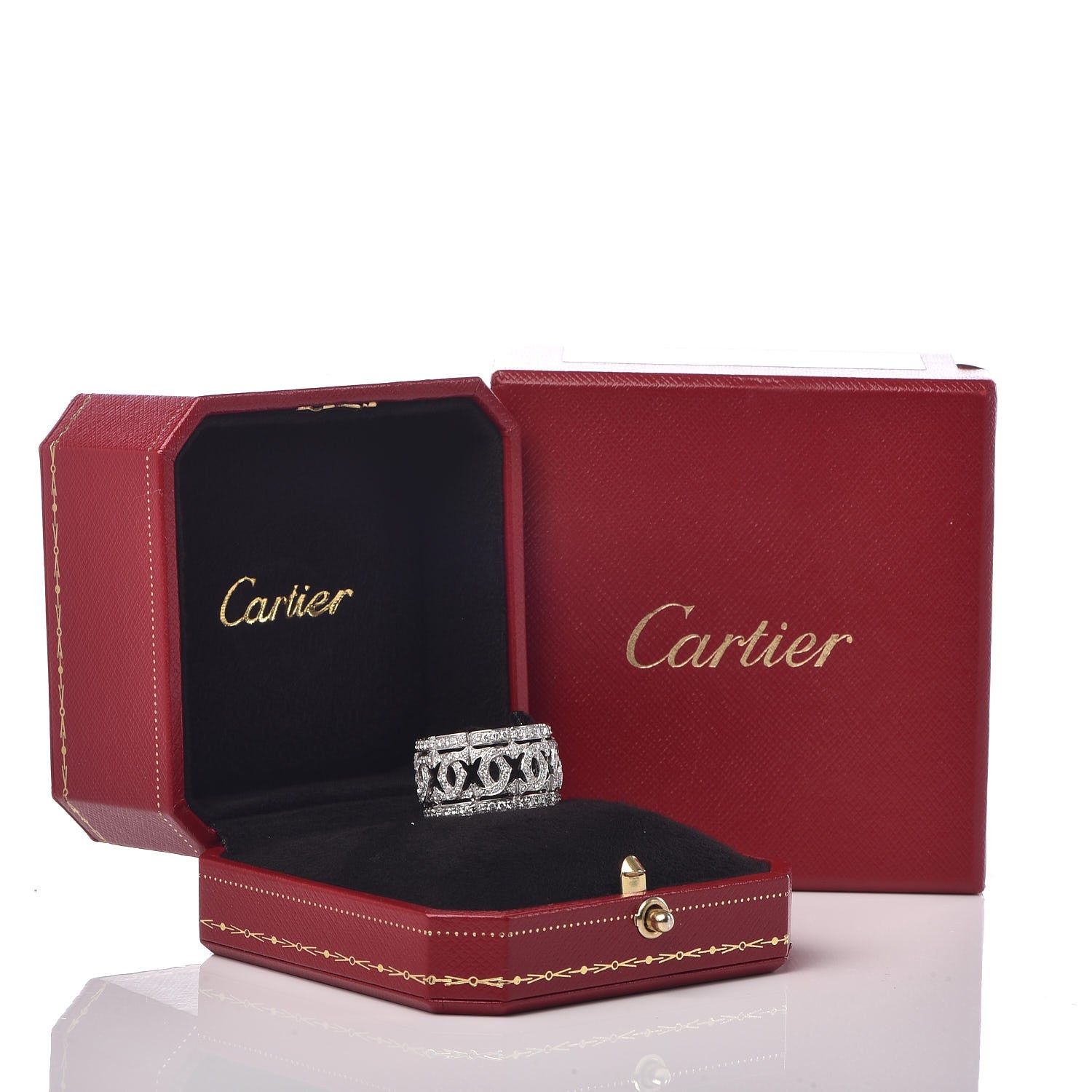 Cartier 18K White Gold Diamond Entrelaces Ring 53 6.25 6 of 6