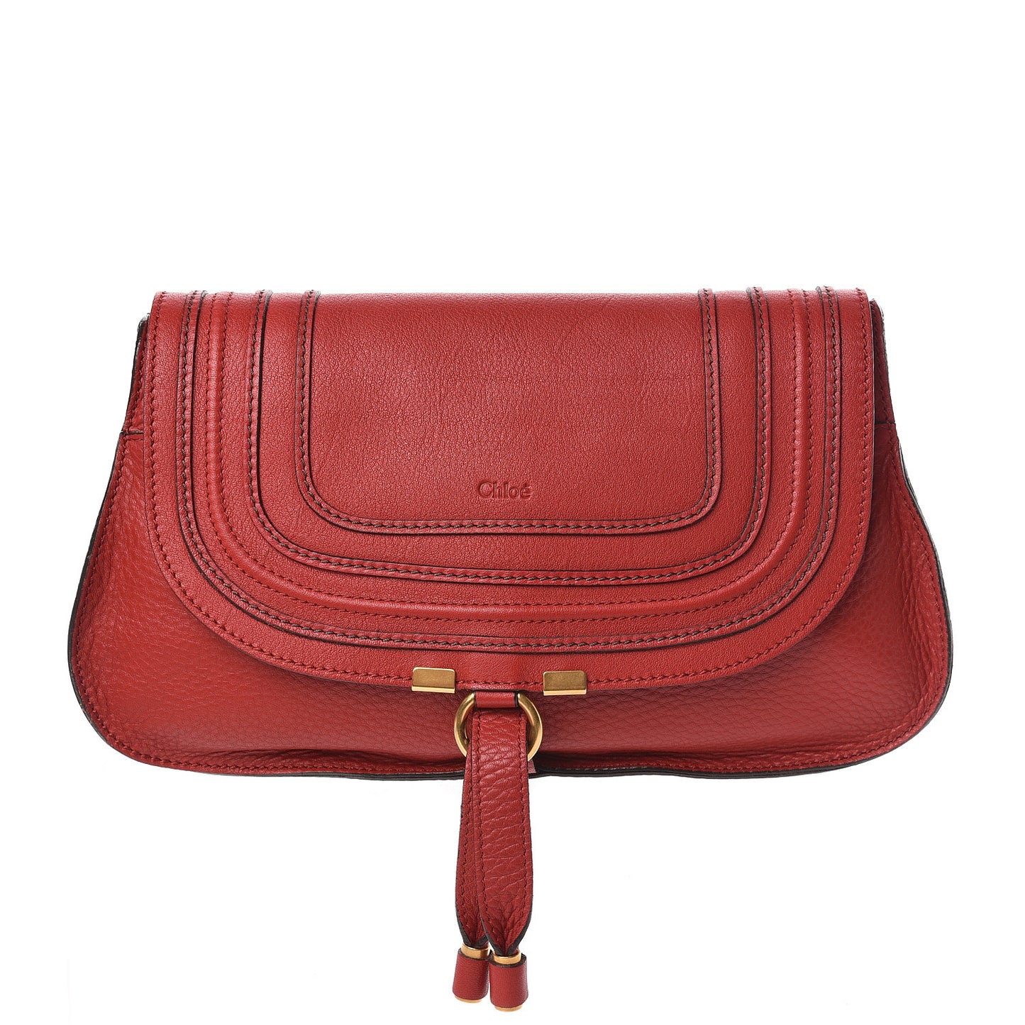 Calfskin Marcie Clutch Ruby