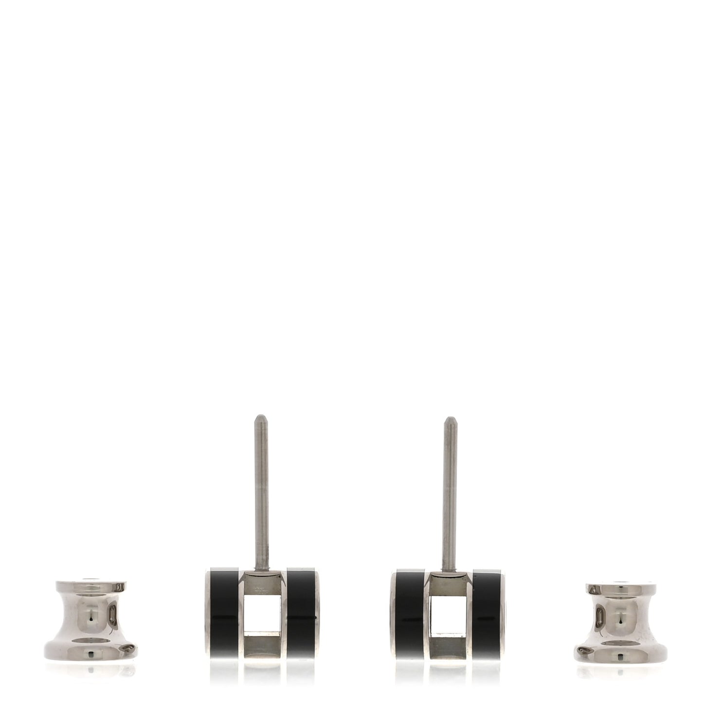 Palladium Lacquered Mini Pop H Earrings Black