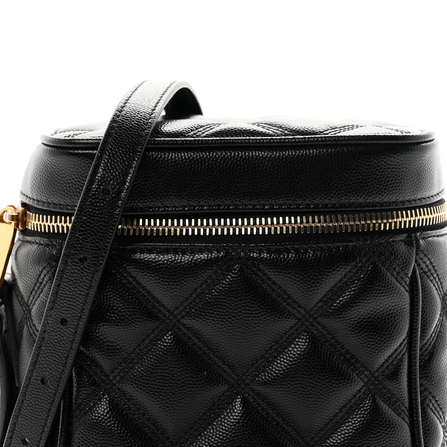 Saint Laurent Grain de Poudre Quilted 80's Vanity Bag Black 8 of 10