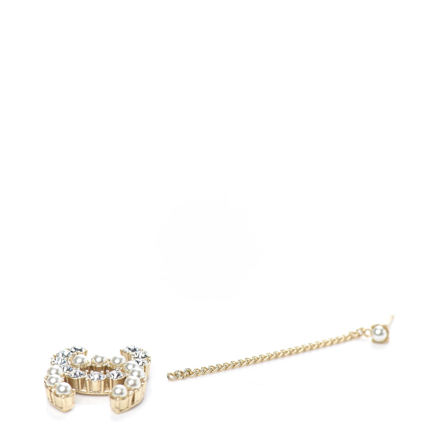 Crystal Pearl Dazzling Domino Drop Earrings Matte Gold
