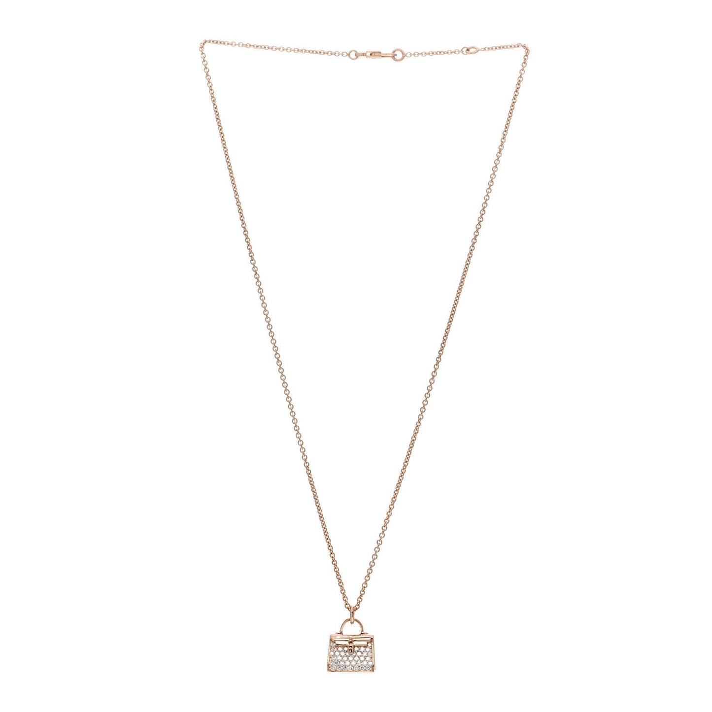 18K Rose Gold Diamond Kelly Amulettes Pendant Necklace
