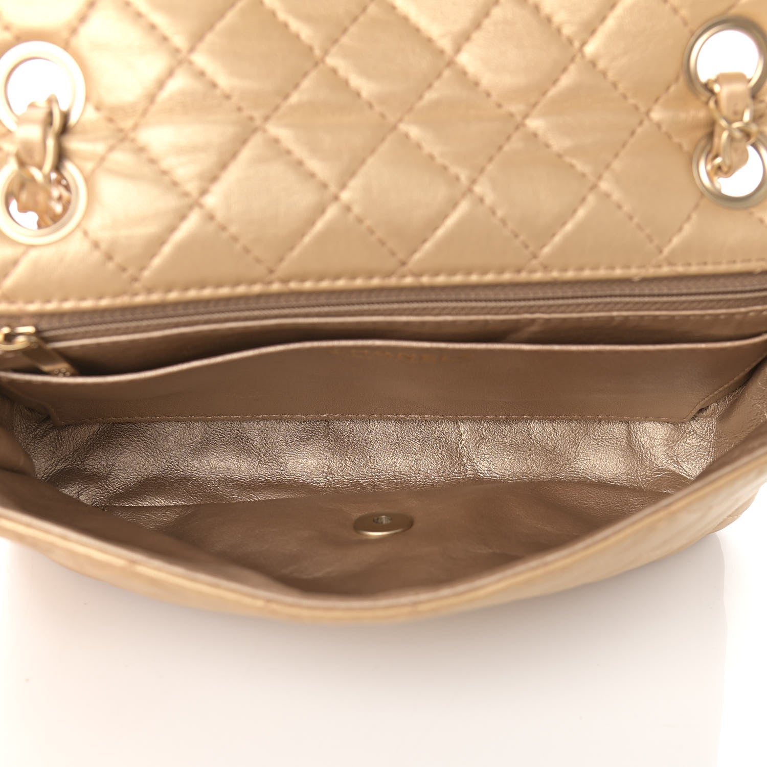 Chanel Metallic Lambskin Quilted Medium Precious Jewel Single Flap Gold 4 of 8