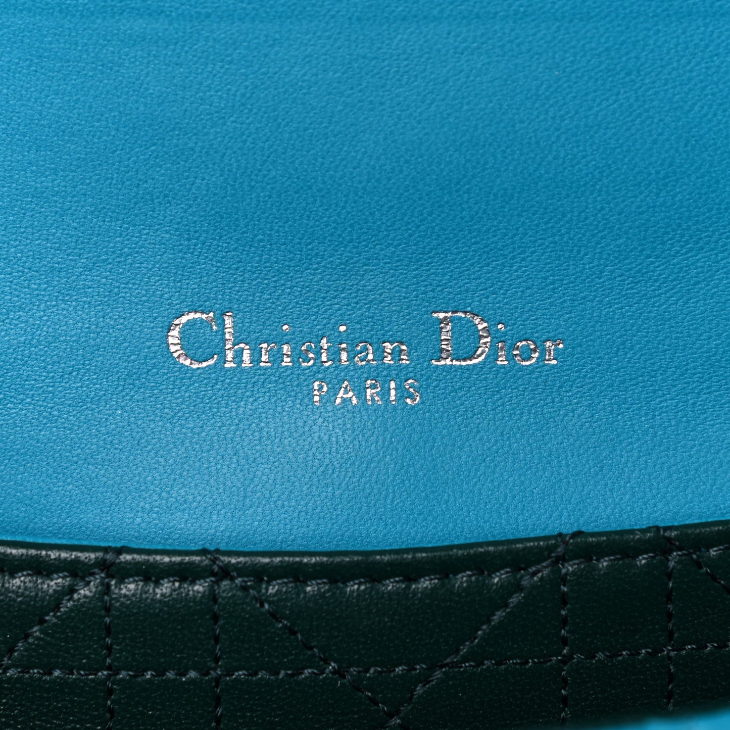 Lambskin Cannage Mini New Lock Pouch Blue
