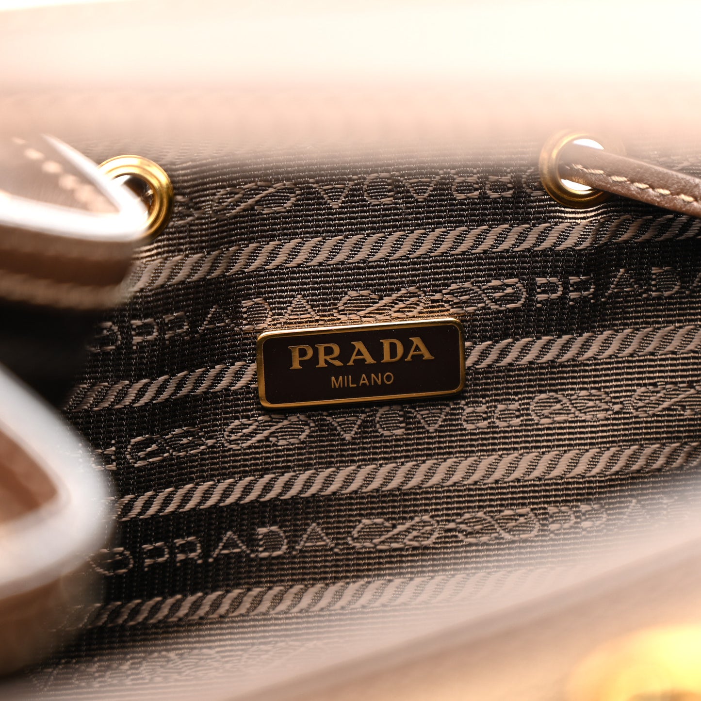 Jacquard Logo Mini Bucket Crossbody Bag Corda Bruciato