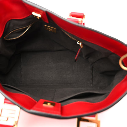Fendi Vitello Glacier Small FF Tote Rosso Cardinale 5 of 10