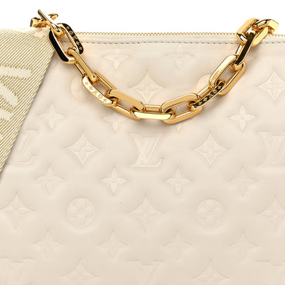 Louis Vuitton Lambskin Embossed Monogram Coussin PM Beige Cream 7 of 9