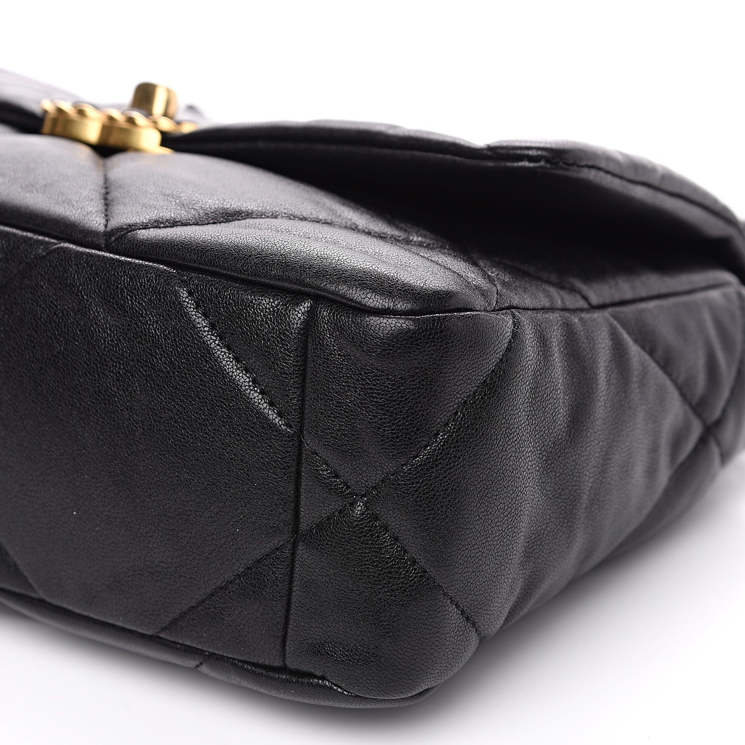 Chanel Goatskin Quilted Medium 19 Flap Black 10 of 11