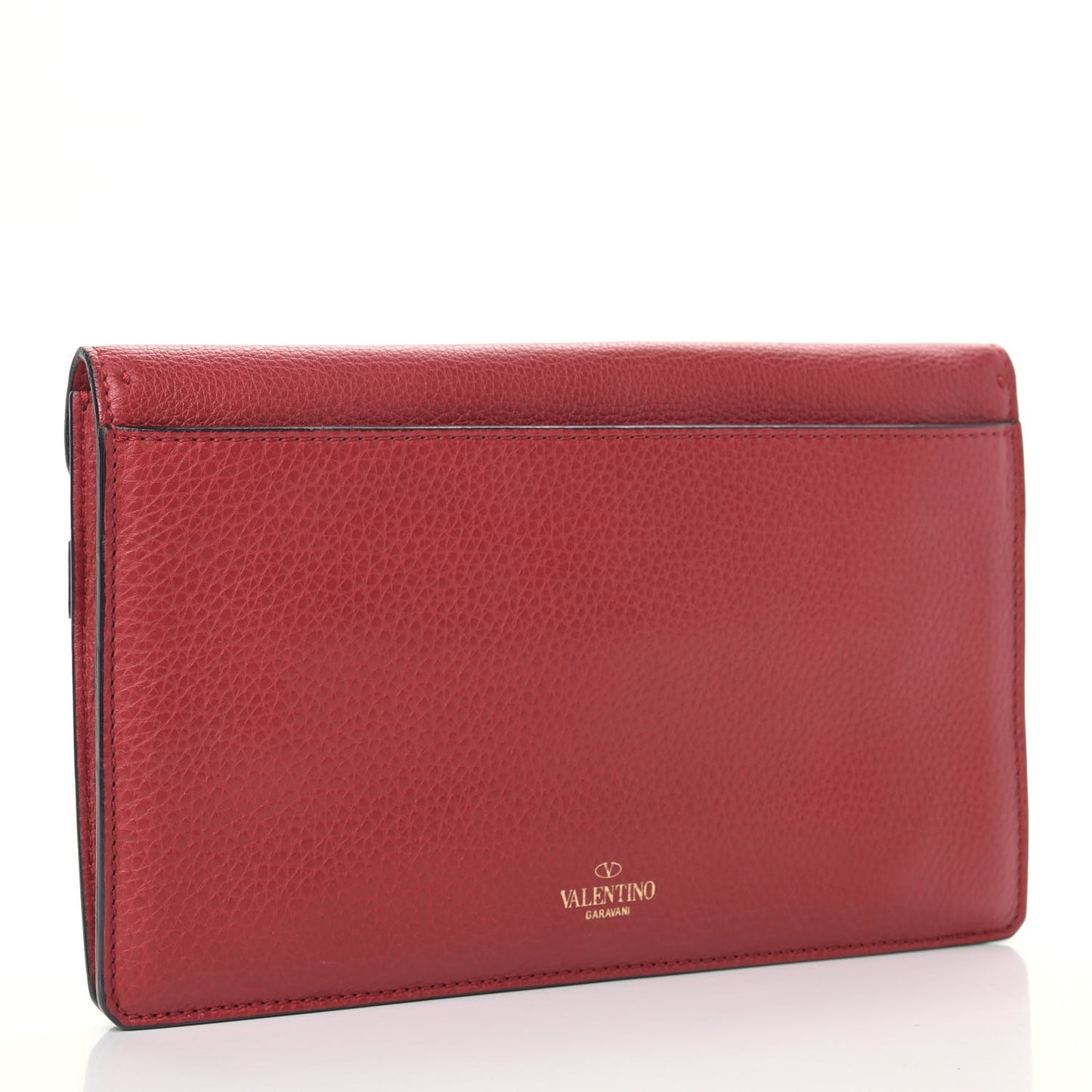 Pebbled Calfskin T.B.C. Braided Strap Clutch Red