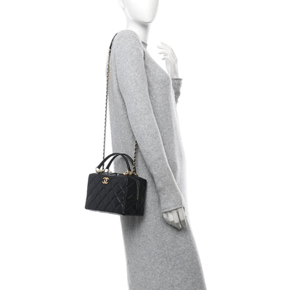 Chanel Lambskin Quilted CC Bowling Bag Black 2 of 14