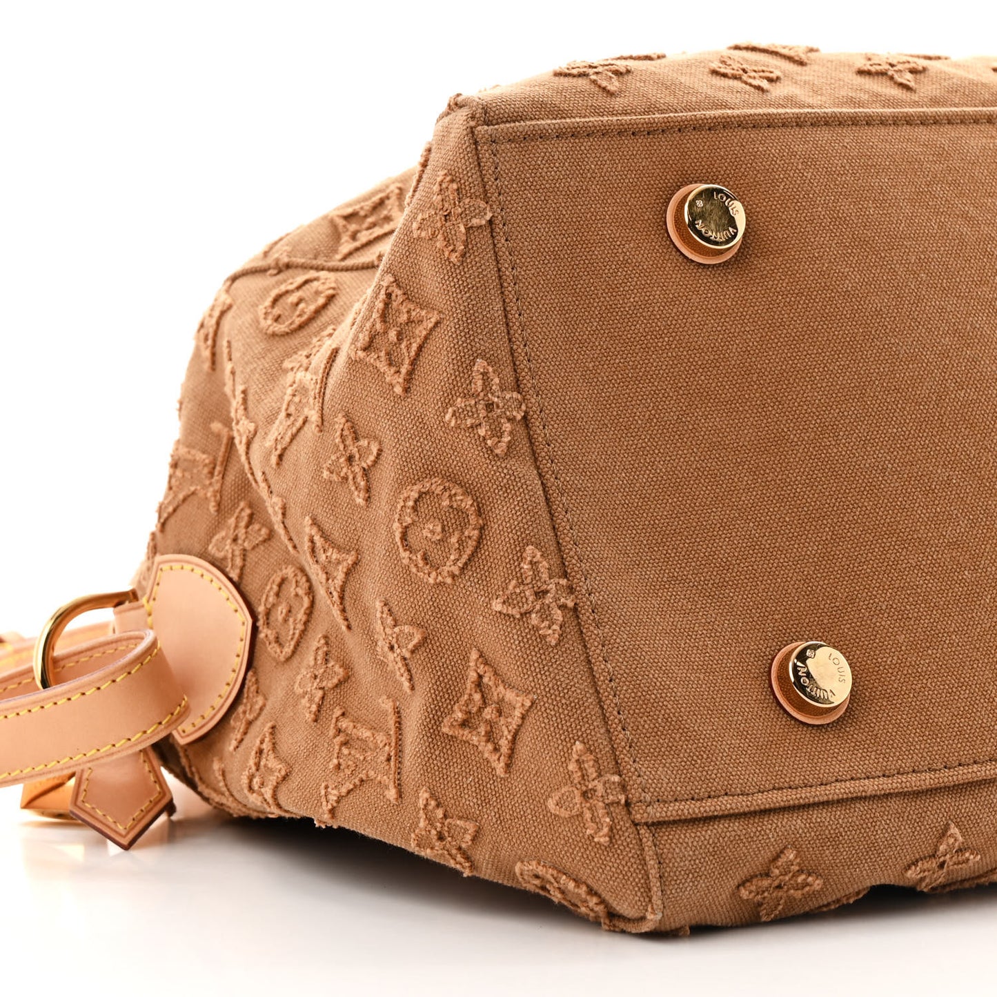 Denim Monogram Stone Speedy Bandouliere 35 Caramel
