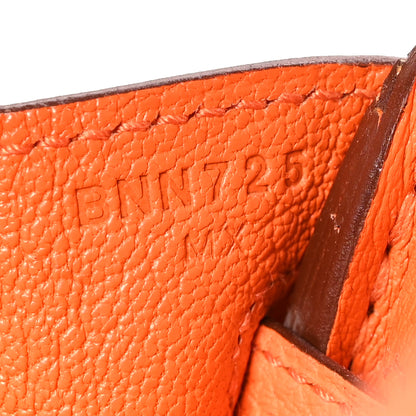 Hermes Togo Birkin 25 Orange Minium 6 of 10