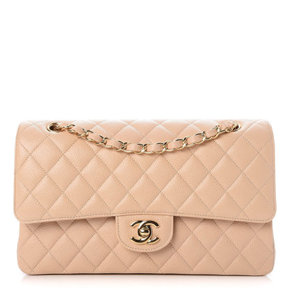 Chanel Caviar Quilted Medium Double Flap Beige Clair 1 of 9