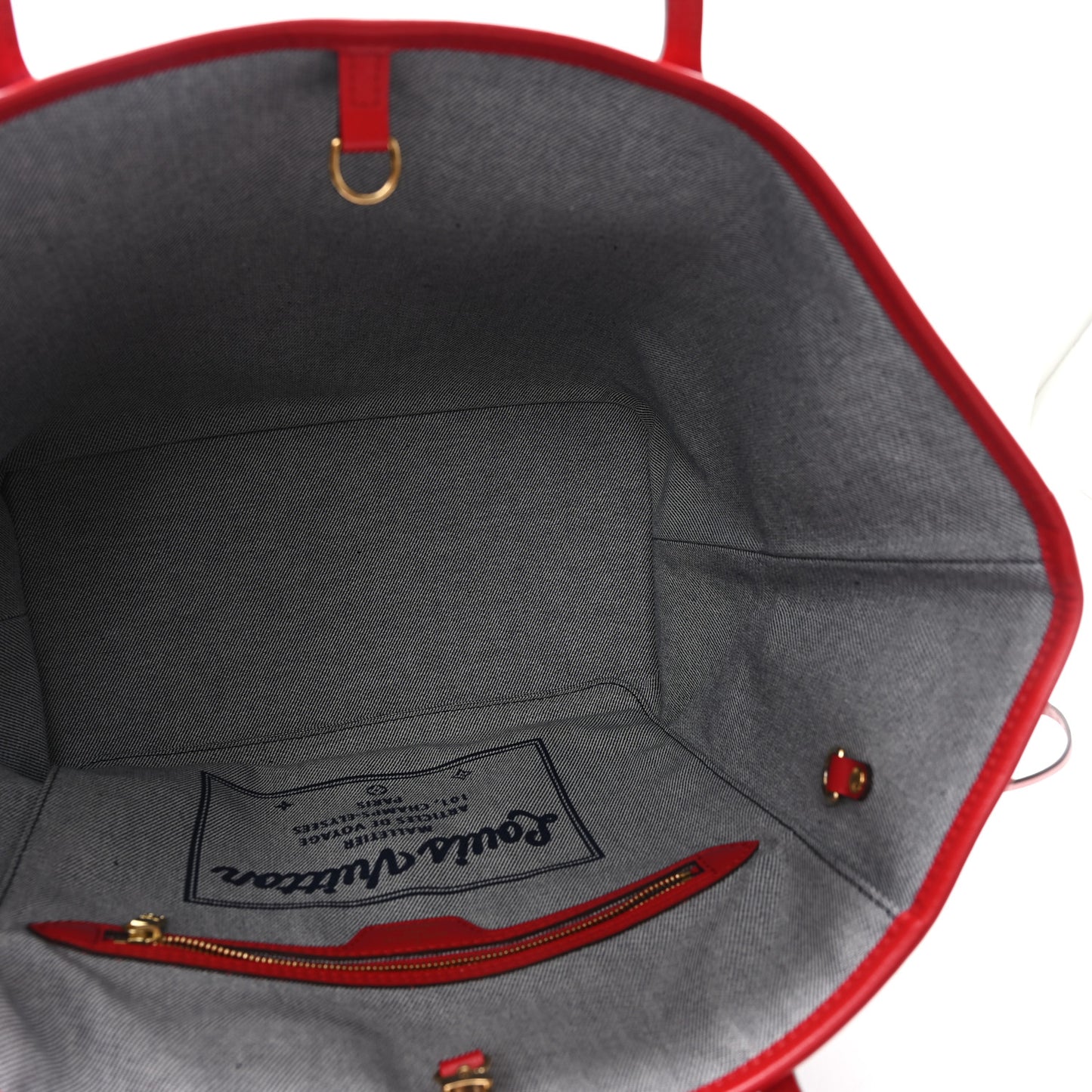 Denim Damier Monogram Patchwork Neverfull Blue Rouge